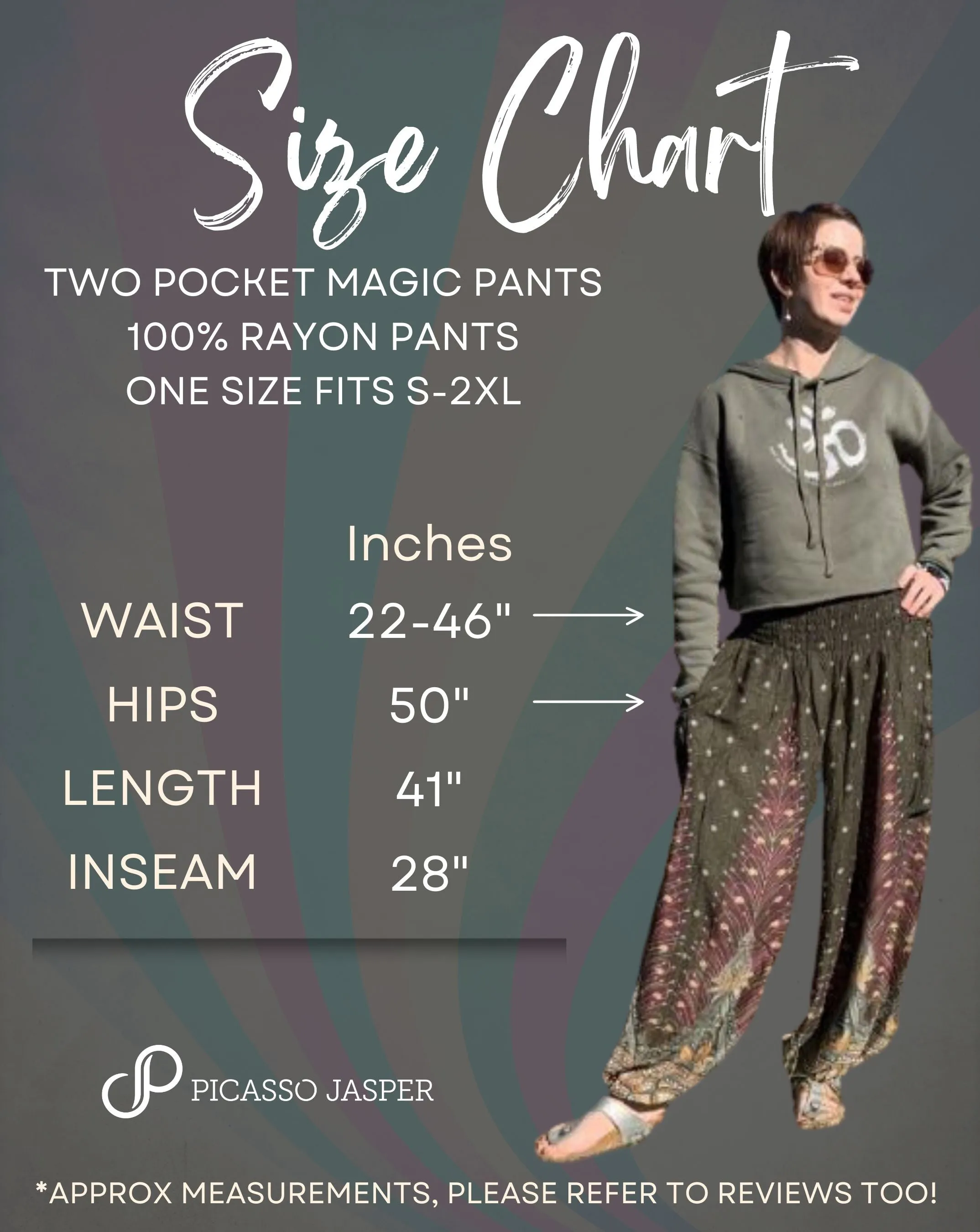 100% Rayon, TWO Pocket Magic Pant