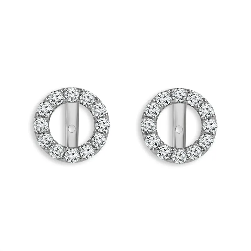 14K White Gold 1ctw Diamond Earring Jackets