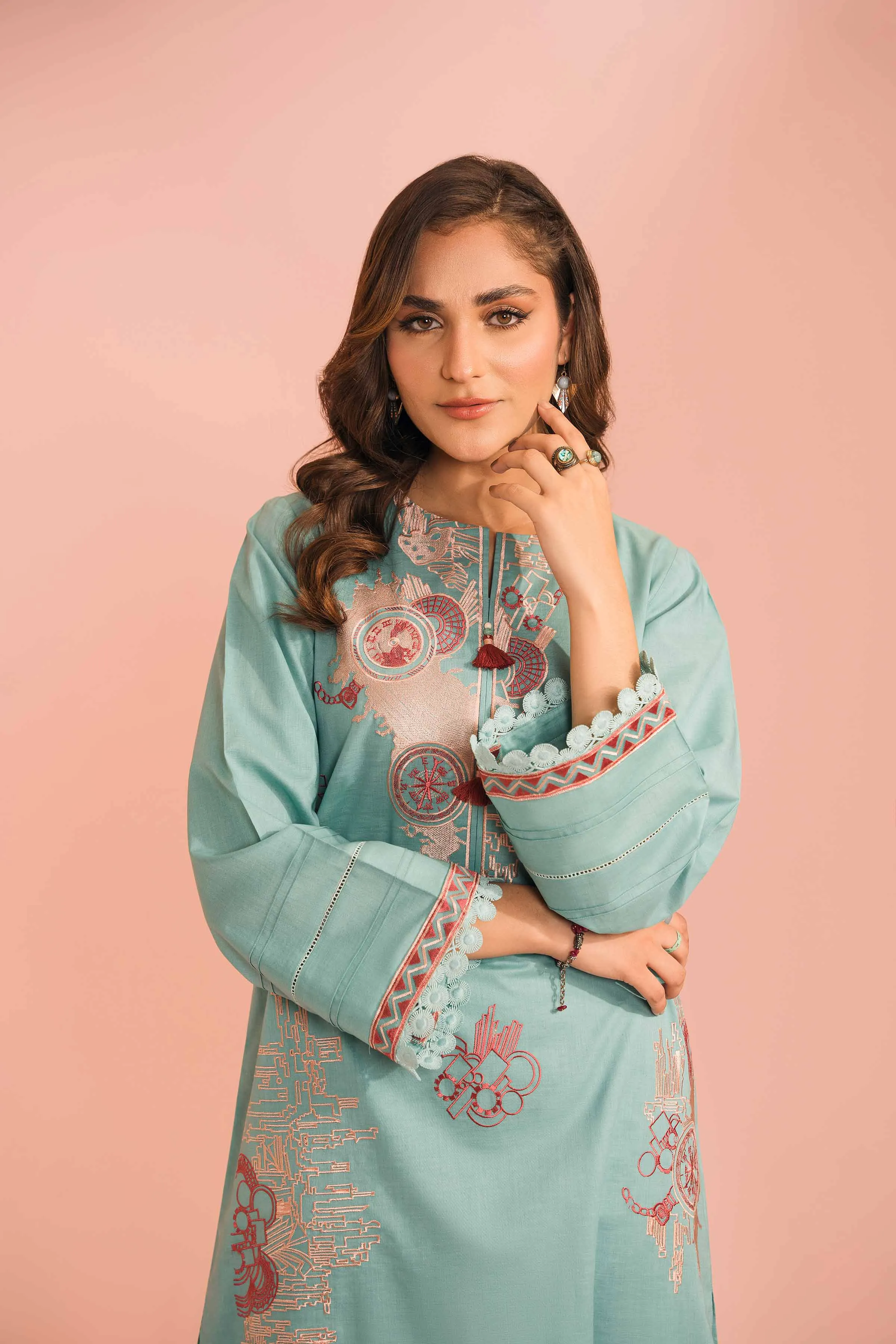 2 Piece - Dyed Embroidered Suit - 42301591