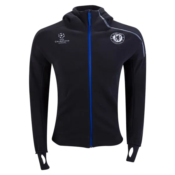 adidas Men's Chelsea FC Anthem UCL Z.N.E Hoodie Black/Chelsea Blue