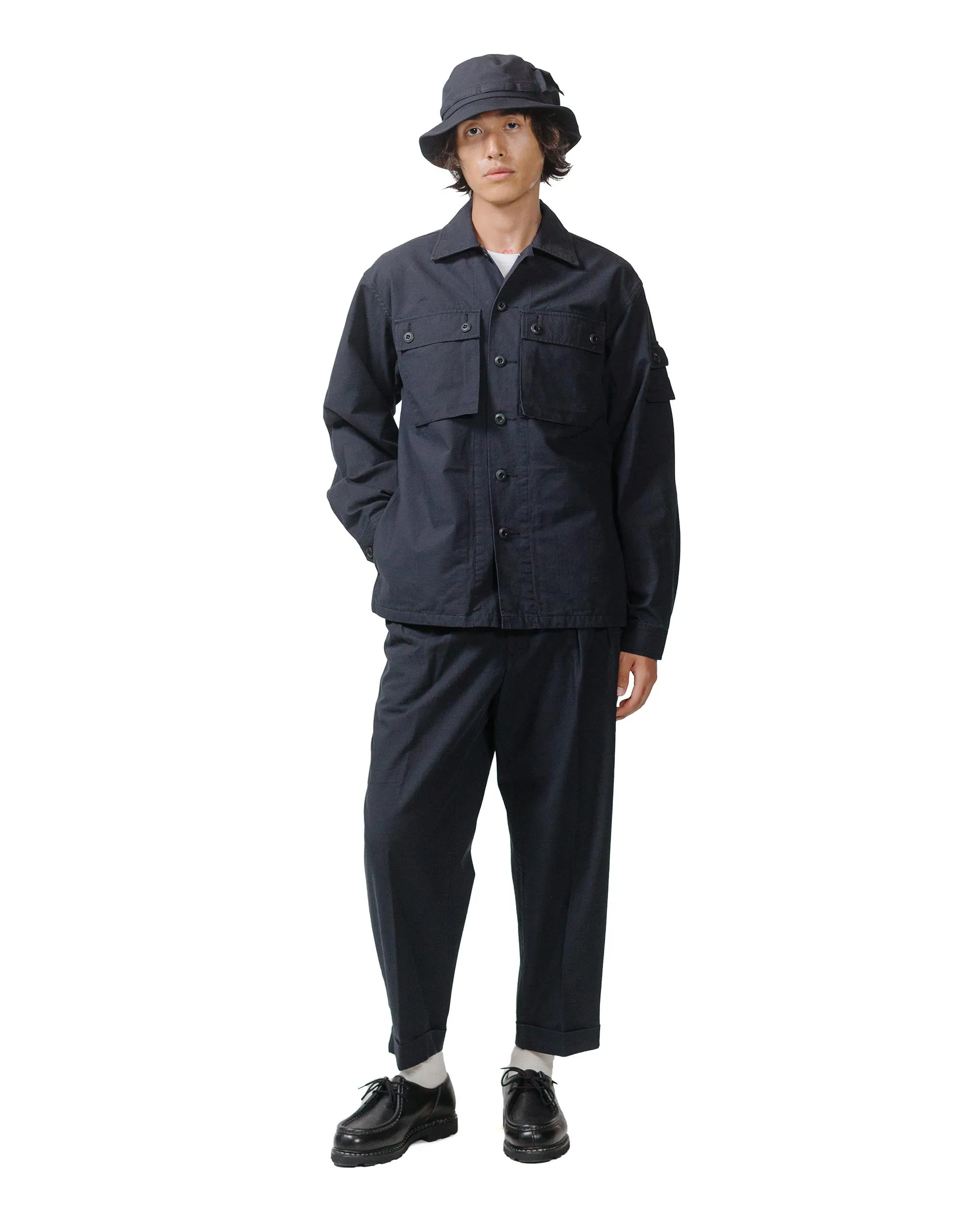 Beams Plus Lost & Found MIL SHT-JAC Cotton Ripstop Black