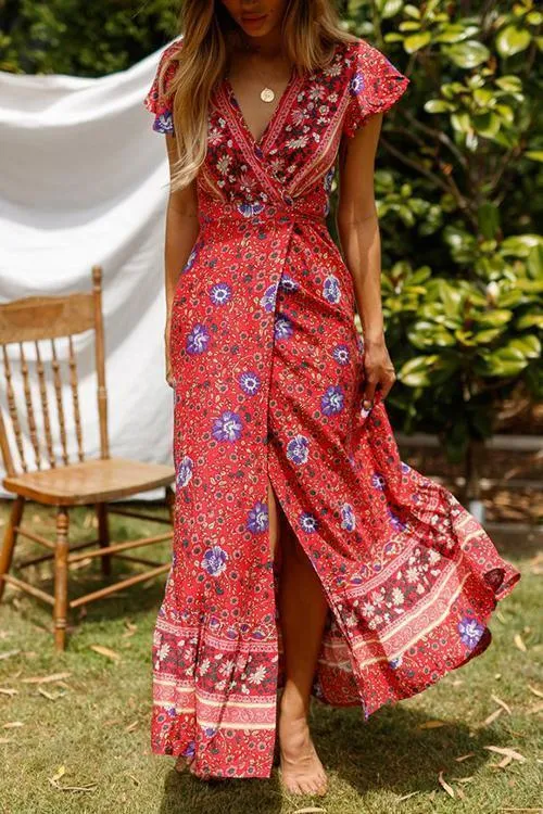 Bohemian Floral Maxi Dress