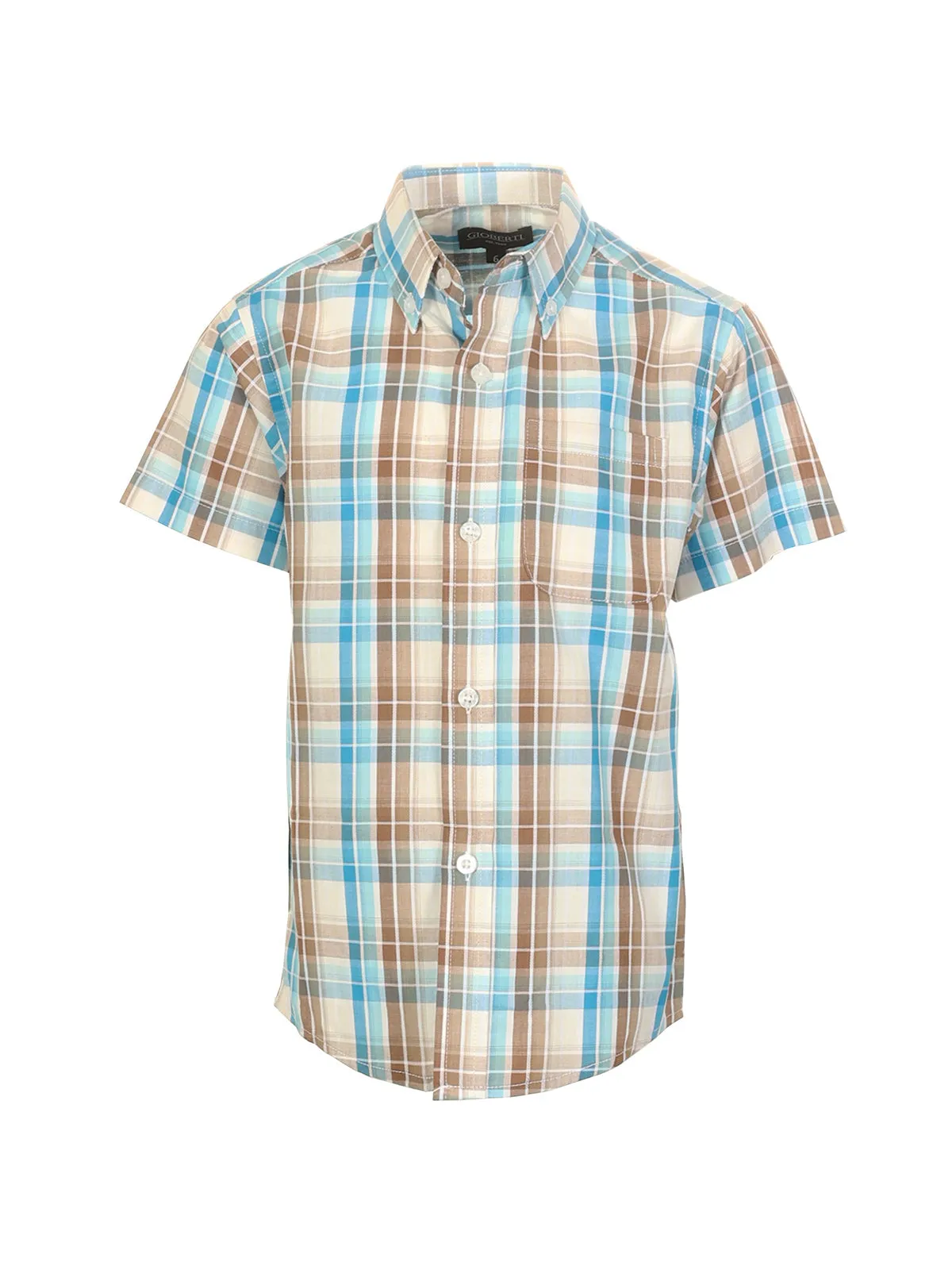 Boy's Plaid Short Sleeve Shirt