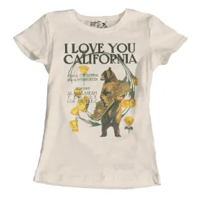 California Gifts, I Love You California T Shirt, California State Song Shirt, Fitted US State Tops, Women's Graphic Tee Crewneck S-2XL