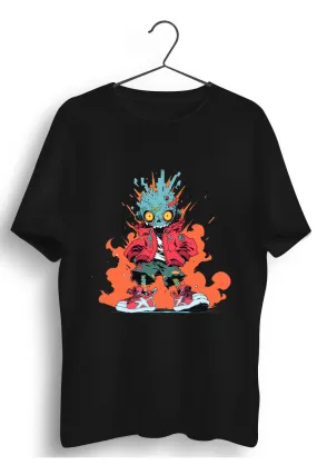 Color Man Graphic Printed Black Tshirt