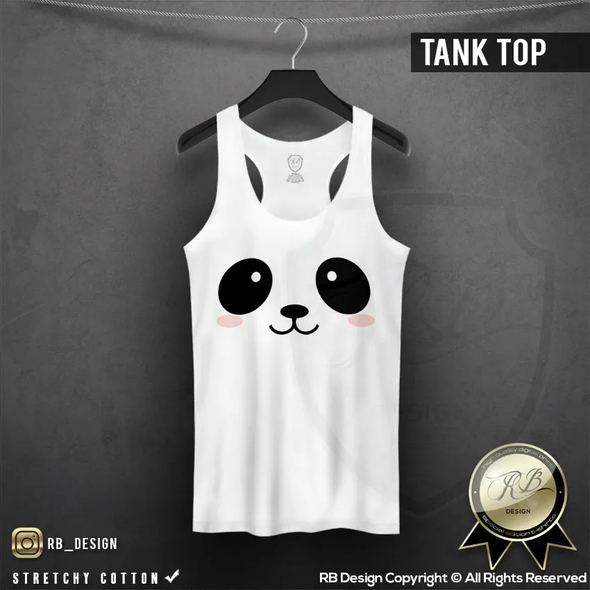 Cute Panda Face Women's T-shirt Cool Animal Lover Ladies Tank Top WD311