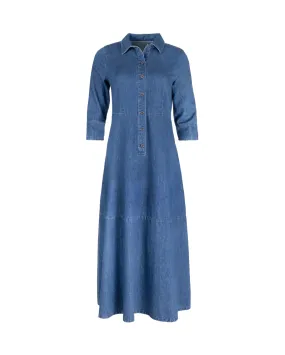 Denim A-Line Placket Dress