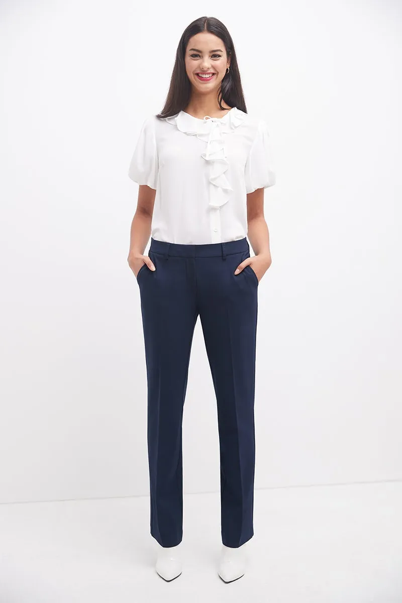 Easy care straight leg trouser dress pants