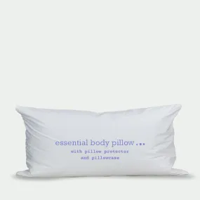 essential feather body pillow with pillow protector and cotton pillowcase