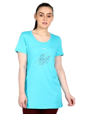 Fortuna Women Cotton Blue T-Shirt