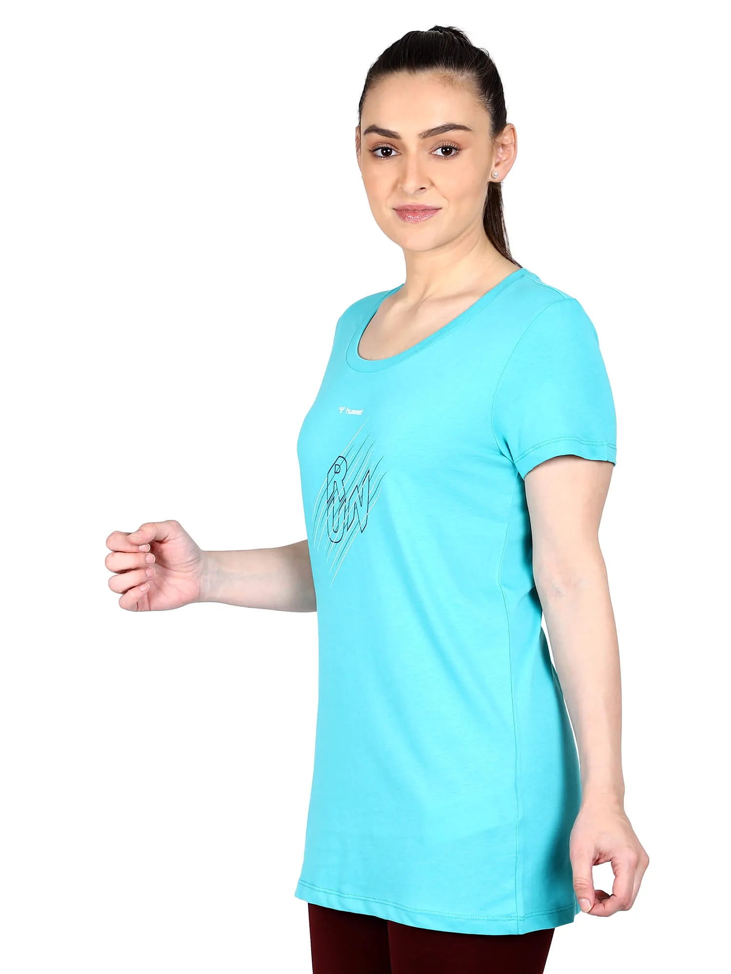 Fortuna Women Cotton Blue T-Shirt