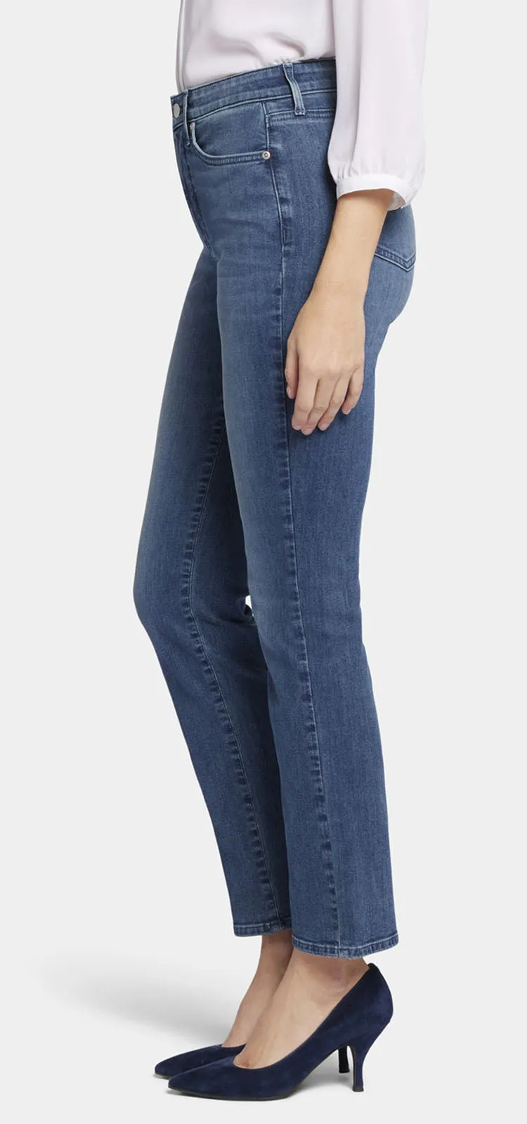 High Rise Sheri Slim Mediumblauw Premium Denim | Landslide