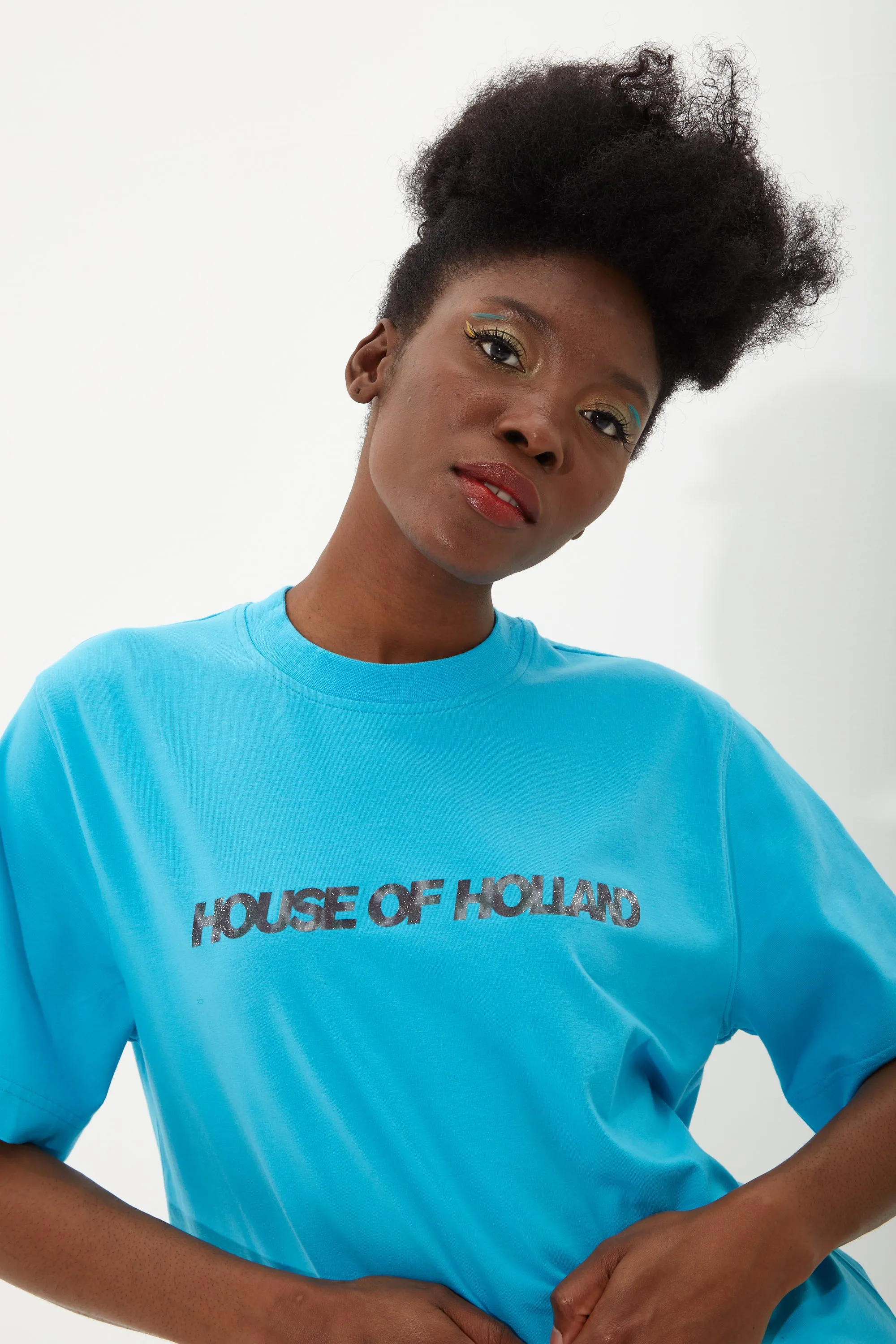 House Of Holland Sky Blue Transfer Printed T-Shirt