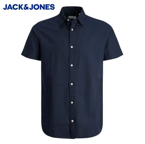 Jack & Jones Linen Blend Navy Shirt Navy