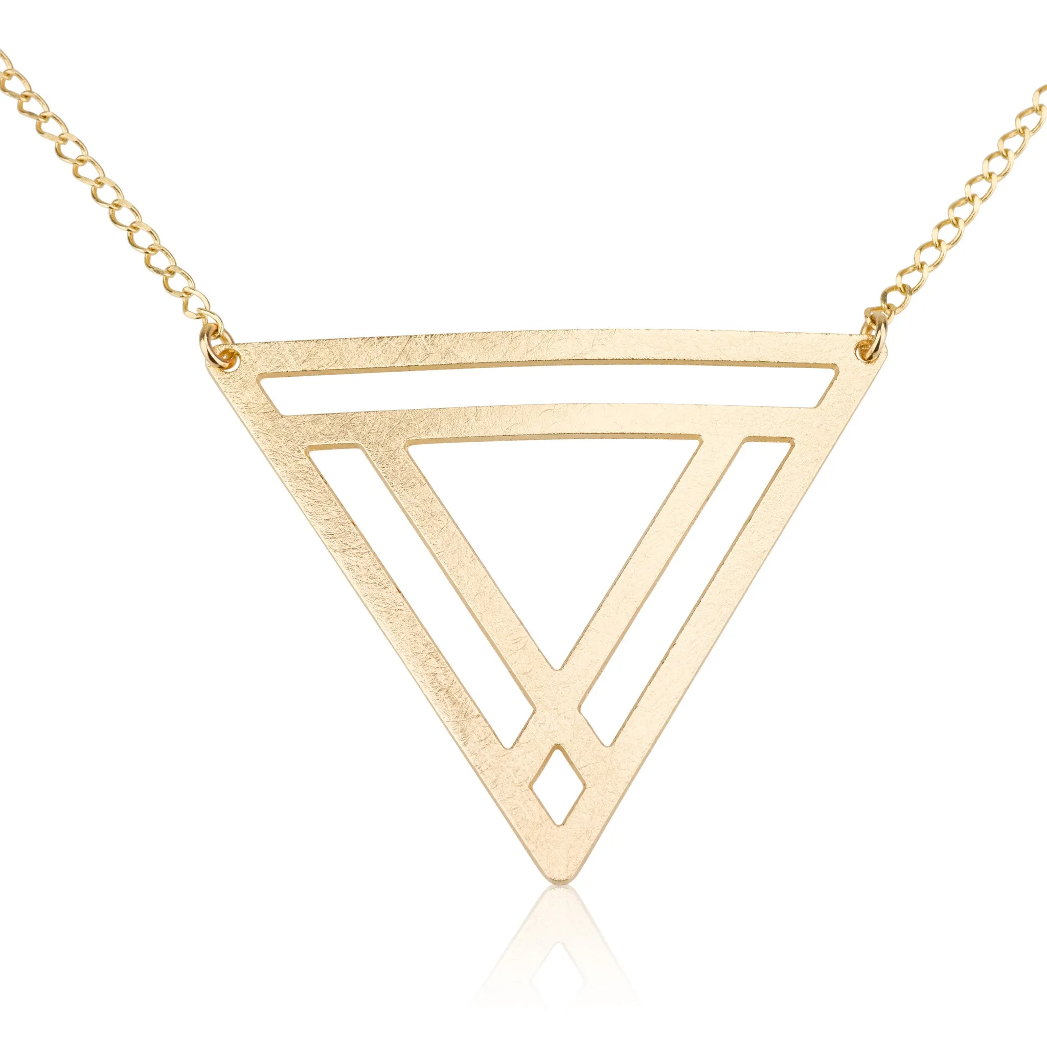 Large Triangle Pendant & Helen Chain Necklace