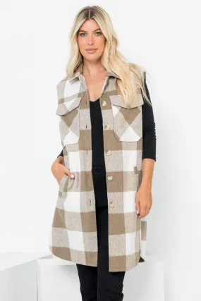 Long Plaid Vest