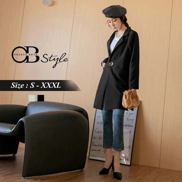 LONGLINE SUIT COLLAR TUNIC LONG SLEEVE SUIT JACKETS