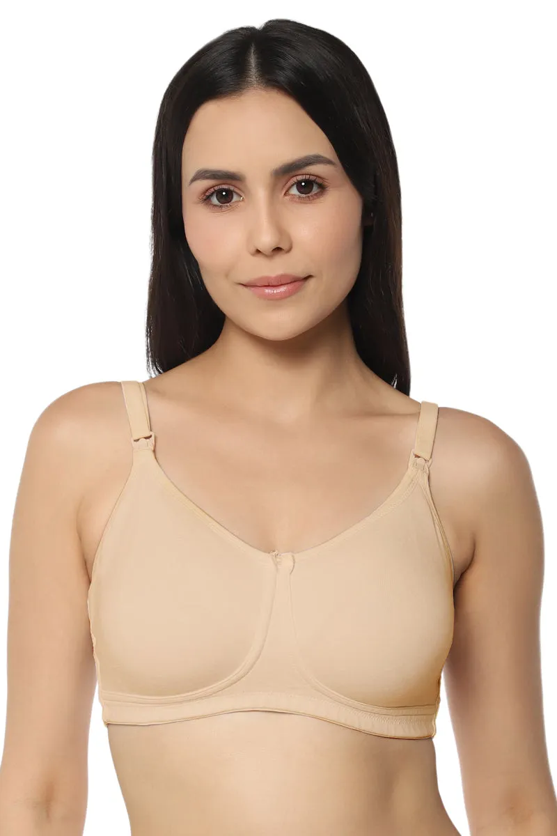 Maternity Non-padded Non-wired Cotton Bra - Hazelnut