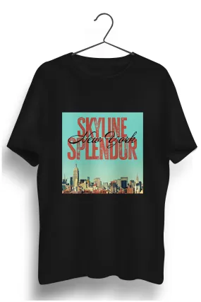 New York Graphic Printed Black Tshirt