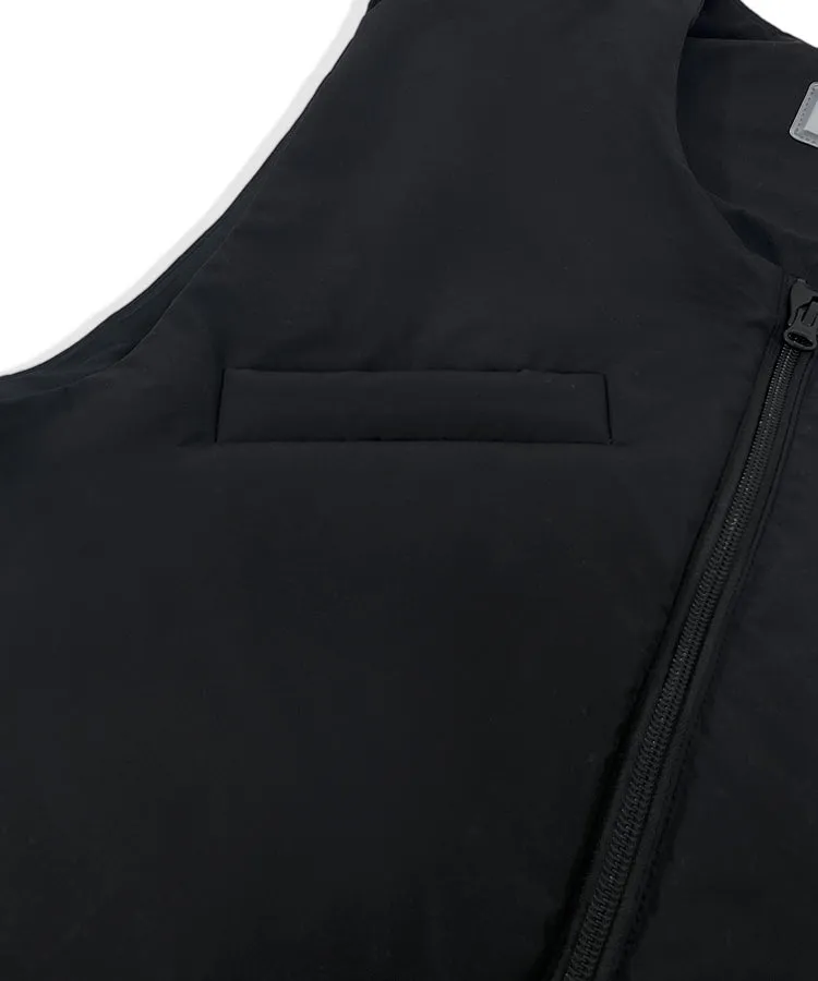 Oblique line padded vest black