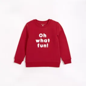 Oh What Fun on Rudy Red Fleece Sweatshirt