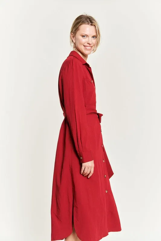 Ruby Red Button Dress/Jacket