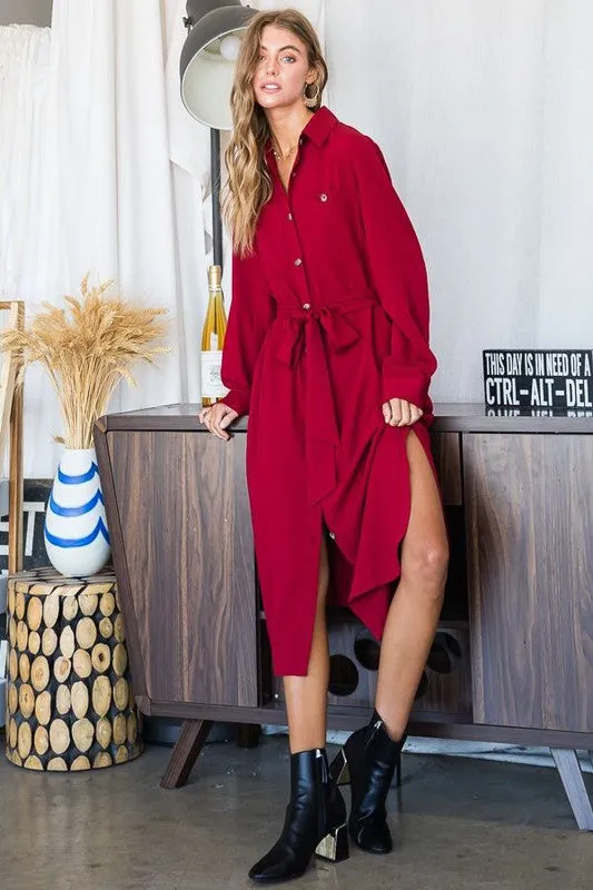 Ruby Red Button Dress/Jacket