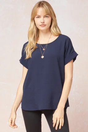 SCOOP NECK SHORT SLEEVE TOP