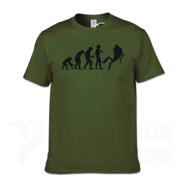 Scuba diving T-Shirt for Men | Human Evolution Scuba Diver