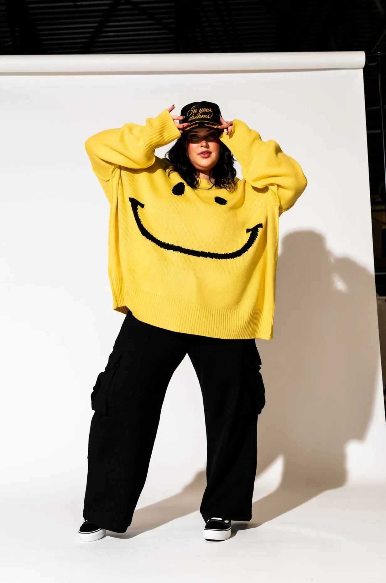 Serotonin Smile Oversized Knit in Sunshine Yellow