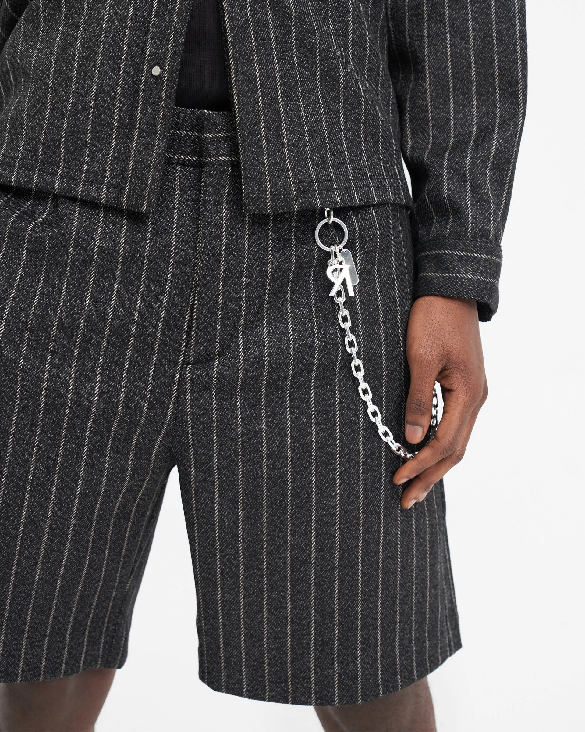 Tailored Short - Black Pinstripe