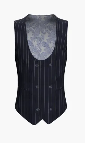 Waistcoat Dark Navy Pinstripe Super 120'S / Style No WL2335085