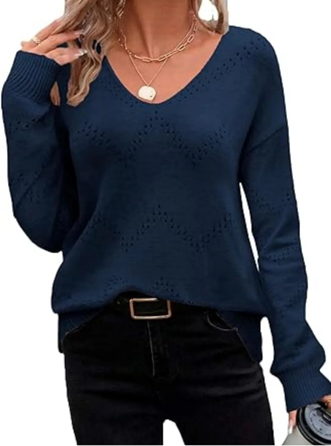 Zeagoo Women's Knitted Jumper Elegant Pullover (DE Only)