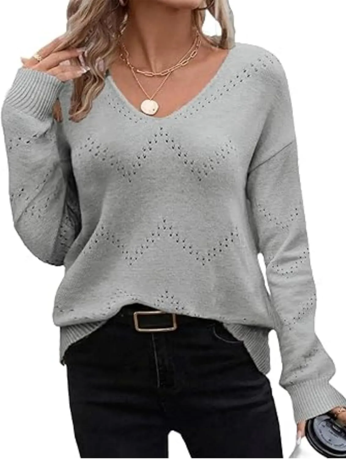 Zeagoo Women's Knitted Jumper Elegant Pullover (DE Only)