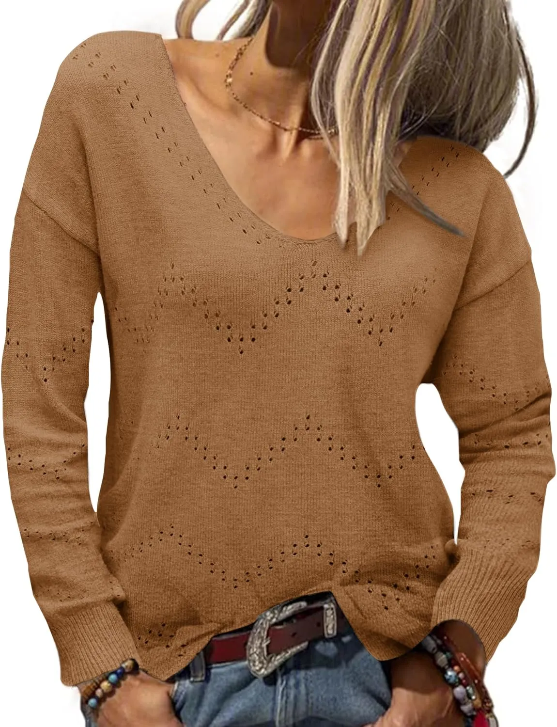 Zeagoo Women's Knitted Jumper Elegant Pullover (DE Only)